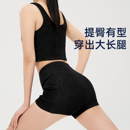 iyoga 运动女孩必备！立体提臀 透气不闷汗 高腰收腹牛仔三分裤k3-010 商品图8