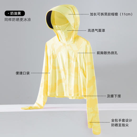 百媚生 UPF50+冰丝原纱防晒衣女夏季黑胶户外防紫外线WN992332 商品图9