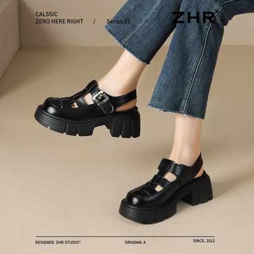 ZHR厚底凉鞋女2025新款夏季叠穿显高显瘦沙滩鞋韩版ins罗马凉鞋女 商品图9