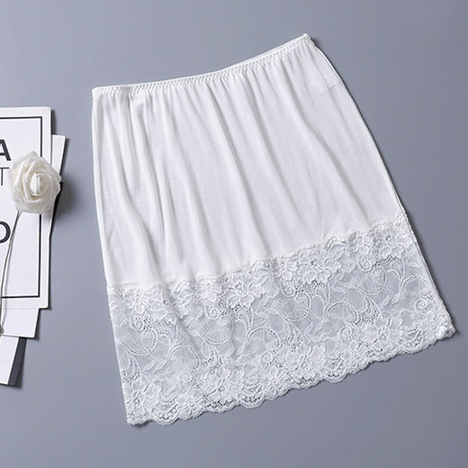 丁摩100%桑蚕丝真丝蕾丝打底裙防走光打底衬裙高档包臀性感半身裙AL001 商品图7