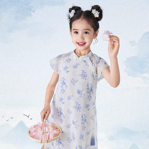 笛莎Deesha观山见女童连衣裙2025夏季女童连衣裙 商品图2