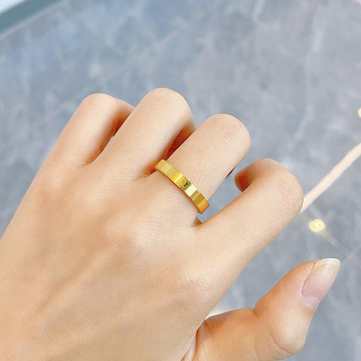 【限时克减150元】足金999.9 #520快乐 #怦然心动 【精品】空心固口时光爱恋爱心数字年轮圈戒（面宽约3.1-3.5mm）(ANWJZ00121)预售产品下单后不退款不退货不换货不补差价 商品图0