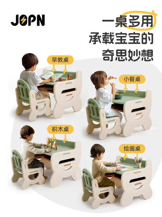JOPN宝宝学习书桌 写字阅读早教 幼儿桌椅套装 商品图3