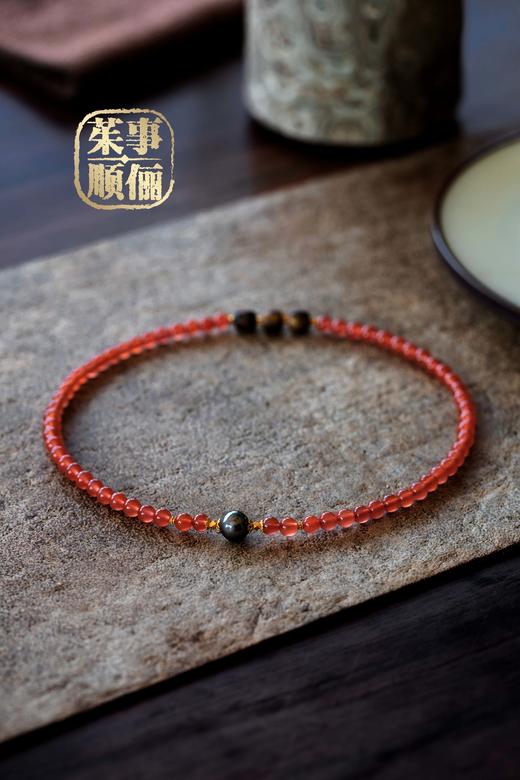 【茱事顺俪】18K黄金沉香南红珍珠手链 商品图3