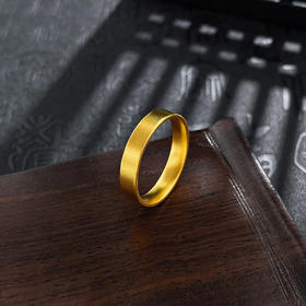 【限时克减150元】足金999.9 古法光圈素圈宽面戒指（面宽约3.9-4.3mm，厚约1.5mm）(GFJZW00099-02)（预售产品下单后不退款不退货不换货不补差价
