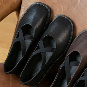 牧衣游 平底真皮单鞋舒适软底百搭文艺 熙云【不支持会员折】