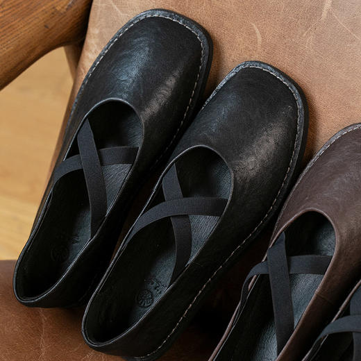 牧衣游 平底真皮单鞋舒适软底百搭文艺 熙云【不支持会员折】 商品图0