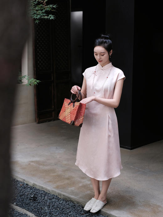 盛唐牡丹 |重缎正绢枇杷花旗袍裙 商品图2