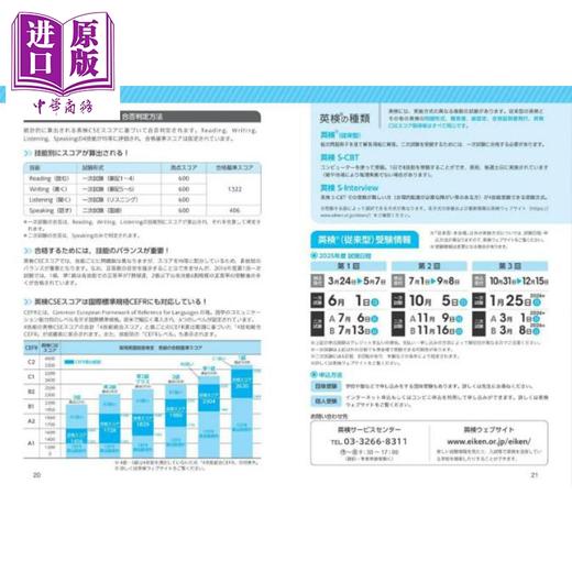 【中商原版】英检准2级 英语考试过去6年全问题集 2025年度版 日文原版日韩 英検準2級 過去6回全問題集 2025年度版 商品图4