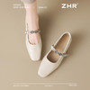 ZHR方头水钻浅口单鞋复古玛丽珍鞋2025新款春季法式平底气质皮鞋 商品缩略图9