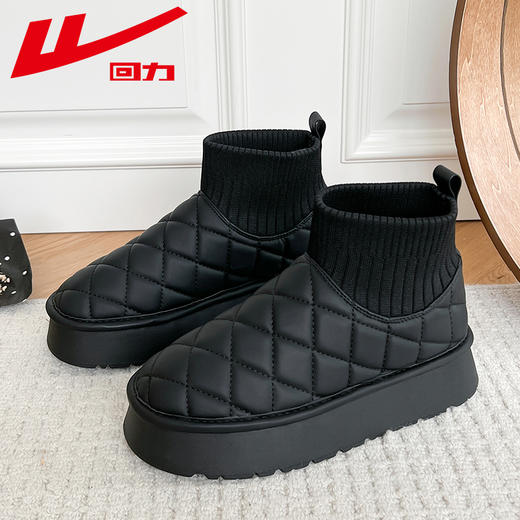 回力2024年冬季加绒加厚新款雪地靴女款保暖休闲时尚女鞋外穿棉鞋 商品图0