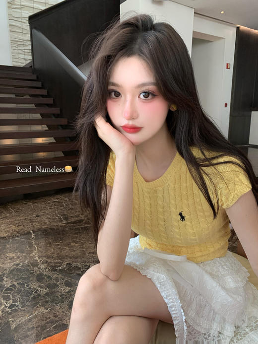 Read Nameless /黄色麻花小劳短袖+白色蕾丝裙裤 2025/5/8 商品图11