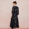 QF833斯尔丽25新款法式浪漫荷叶边腰间流苏显高显瘦散大摆碎花连衣裙 商品缩略图1