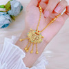 【限时克减150元】足金999 #宫廷风 #天子门生 #珐琅 古法镂空宝石珐琅长命锁项链铃铛流苏花丝如意龙凤呈祥锁包婚嫁调节套链(YQGFTL00092)（预售产品下单后不退款不退货不换货不补差价） 商品缩略图4
