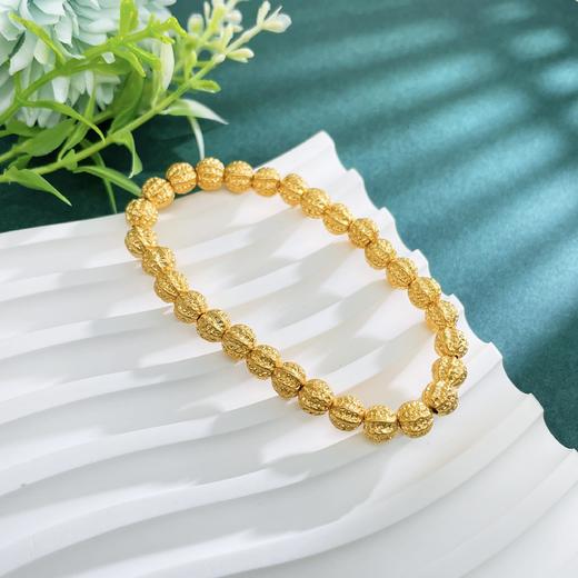 【限时克减150元】足金 #文玩 无氰5D空心国潮文玩核桃珠弹力绳成品手串(AK5DSC00014)预售产品下单后不退款不退货不换货不补差价 商品图1