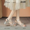 ZHR仙女水钻凉鞋2025夏季新款时尚超仙一字带粗跟凉鞋轻便高跟鞋 商品缩略图8