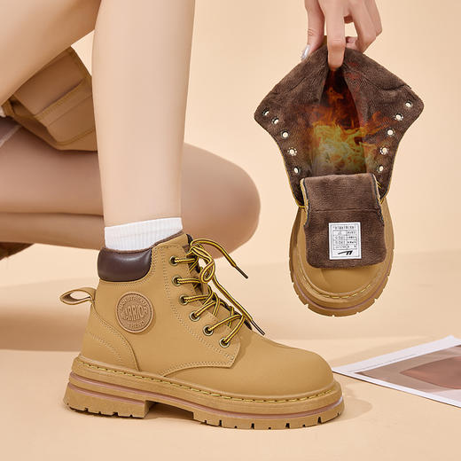 回力马丁靴情侣款2024秋冬加绒户外登山短靴复古英伦风工装大黄靴 商品图3