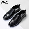 回力皮鞋男款2024新款一脚蹬懒人工作鞋软皮软底黑色商务休闲男鞋 商品缩略图2