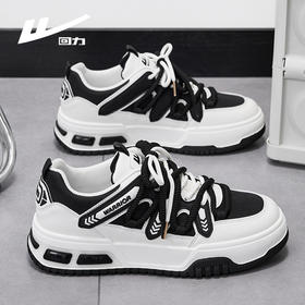 回力男式黑白板鞋春季新款运动鞋厚底小白鞋学生情侣百搭休闲运动