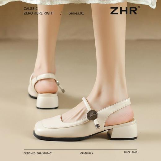 ZHR则则单鞋韩系不规则拼接方头淑女百搭时尚凉鞋气质通勤ins女鞋 商品图5