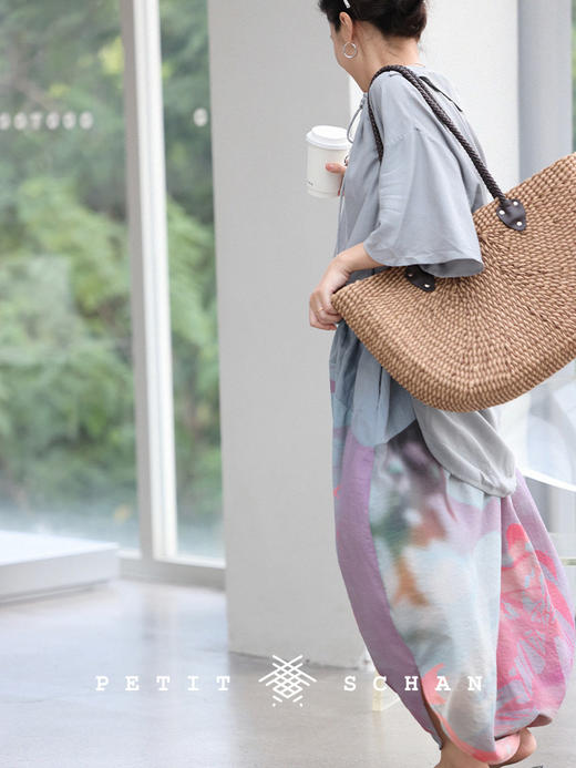 PETIT SCHAN小闪 BAG#006 Village Story 小城故事 纯手工双色纸草编织通勤度假拉链手提单肩包 商品图3