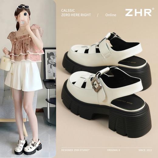 ZHR厚底凉鞋女2025新款夏季叠穿显高显瘦沙滩鞋韩版ins罗马凉鞋女 商品图0