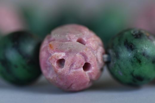 清代碧玺朝珠西瓜碧玺镂空雕花珠手串 商品图4