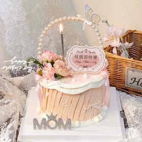 【母亲节主题】复古风珍珠花篮唯美蛋糕