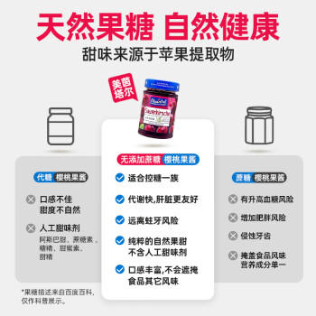 美茵塔尔精选无添加蔗糖零脂肪樱桃果酱200g德国原装进口 /粮油调味 /调味品 /西式酱料 商品图3
