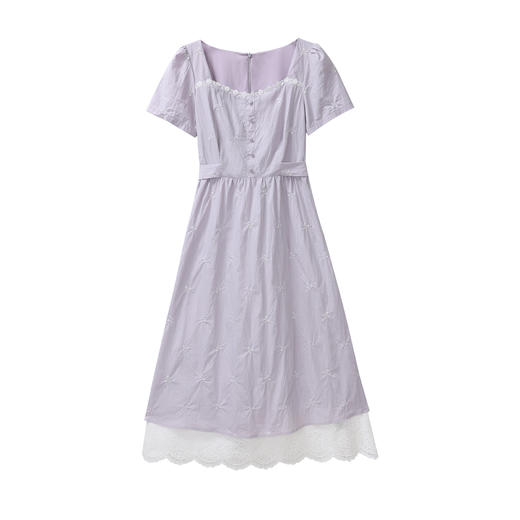 【65折秒杀】鹿向南「少女的祈愿」法式甜美收腰蕾丝拼接连衣裙女夏季新款长裙DYL661868 商品图0