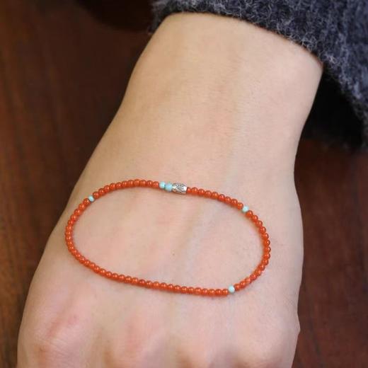 六鑫珠宝 天然南红极细小米珠2mm手串 柿子红国风 商品图2