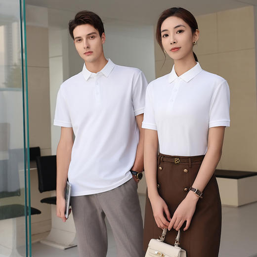 男女同款冰瓷棉棉中贵族平纹索罗那索罗纳纯色拼色翻领短袖polo衫302/301/2308/25008/25009 商品图7