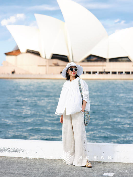 PETIT SCHAN小闪 CLO#804 White Children's Dream Book 白色童梦书 纯亚麻法式打揽娃娃衫小衫 商品图1