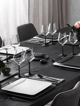 德国villeroyboch唯宝匠心岩高档创意黑白色高脚红葡萄酒杯香槟杯匠心岩红酒杯2支装