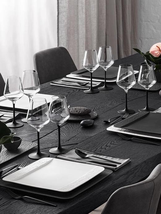 德国villeroyboch唯宝匠心岩高档创意黑白色高脚红葡萄酒杯香槟杯匠心岩红酒杯2支装 商品图0