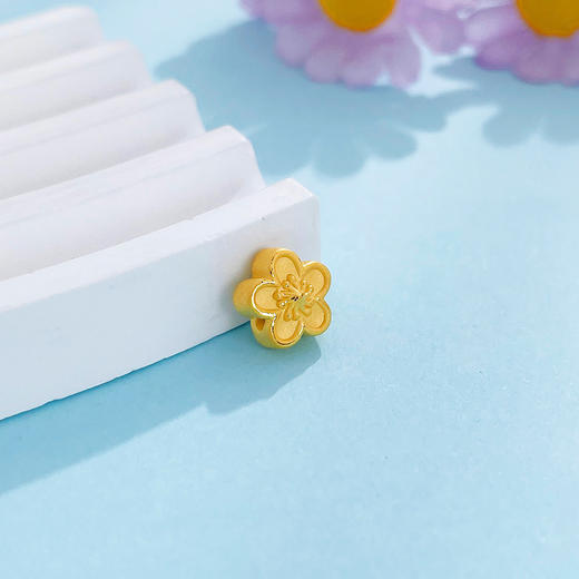 【限时7.5折】【定价黄金】足金  #招桃花 【精品】3D硬金空心双面桃之夭夭小桃花手串配件花形Diy手串配件(AR3DSC00209)（预售产品下单后不退款不退货不换货不补差价） 商品图1