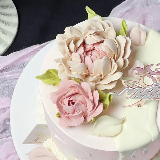 烤爱·温柔以待·洋牡丹豆沙韩裱·情人节粉色女神蛋糕·专为三高研发健康夹心·夹心可选【仅限深圳配送】 商品图1