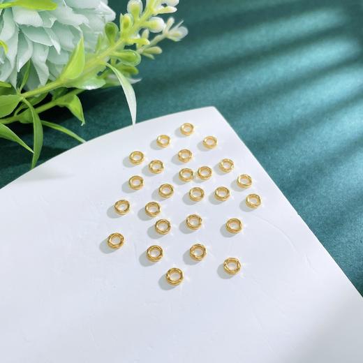 【限时克减150元】足金999 #盘缠 （无成色字印）古法空心盘缠圈隔片Diy手串配件（单粒直径约4mm，25粒/件）(AKGFSC00542)预售产品下单后不退款不退货不换货不补差价 商品图0