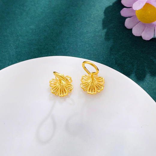 【限时克减150元】足金999.9 #幸福花嫁 #婚庆 【精品】镂空相约花期丁香花双层花卉耳饰耳钉繁花婚嫁耳饰(UWES00040)（预售产品下单后不退款不退货不换货不补差价 商品图1