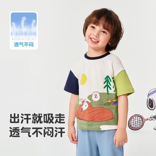 【2件套】【90-130】【史努比】男童夏款短袖套装 商品图3