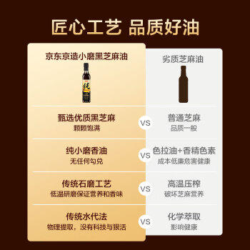 京东京造鲜来多100%纯黑芝麻小磨香油400ml*2芝麻油小磨工艺 火锅凉拌蘸料 /粮油调味 /调味品 /调味油 商品图0