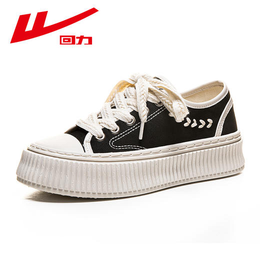 回力女鞋帆布鞋女2024年新款厚底饼干鞋低帮百搭时尚麦穗休闲加绒 商品图1