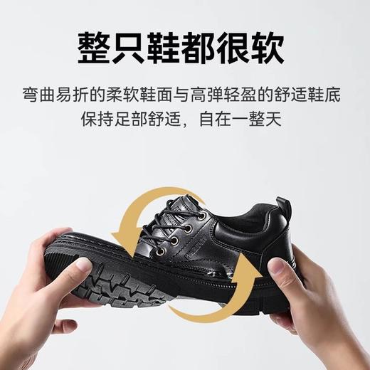 回力皮鞋男款秋冬新款英伦软底休闲男鞋商务伴郎男士黑色德比鞋子 商品图2