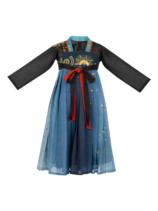 【重回汉唐小南时叙】儿童改良齐胸连衣裙原创汉服女童夏季薄款亲子款 商品图4