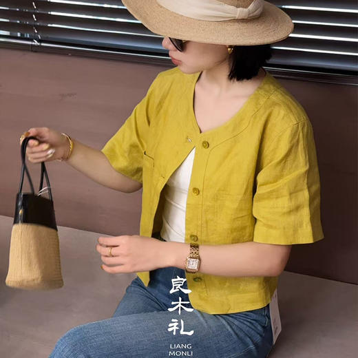 【现货】亚麻短袖外套(84719) 商品图3