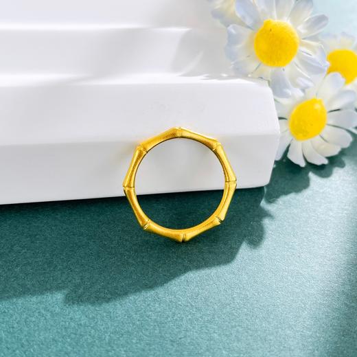 【限时克减150元】足金999.9 #复古风 #招财纳福 古法实心固口典雅节节高升竹节戒指圈戒（面宽约2-2.4mm）(AIGFJZ00281)预售产品下单后不退款不退货不换货不补差价 商品图3