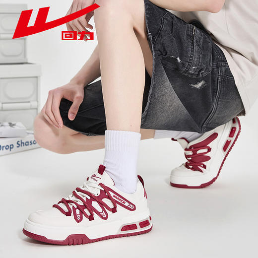 回力男鞋2025蛇年本命年新款红色休闲鞋子女冬季加绒厚底情侣板鞋 商品图3