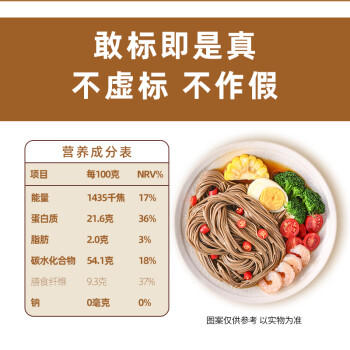 白象低GI食品荞麦面 70%苦荞麦 无盐0钠 挂面100g*5包 万年荞粗粮面条 /粮油调味 /挂面 /风味挂面 商品图3