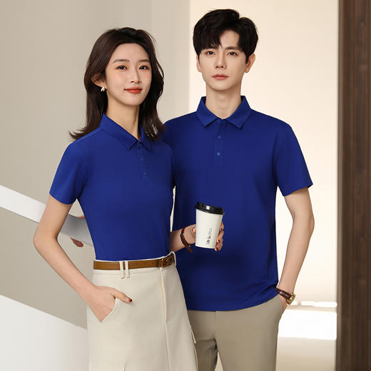 男女同款冰瓷棉棉中贵族平纹索罗那索罗纳纯色拼色翻领短袖polo衫302/301/2308/25008/25009 商品图4