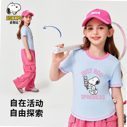 【130-165】【史努比】女童夏款撞色短袖t恤 商品图7